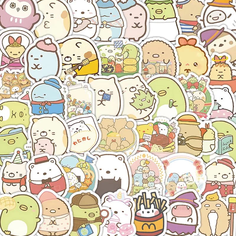 103 pieces waterproof graffiti stickers cute cartoon for helmet bicycle hand check case decals LanLanStickersWorld