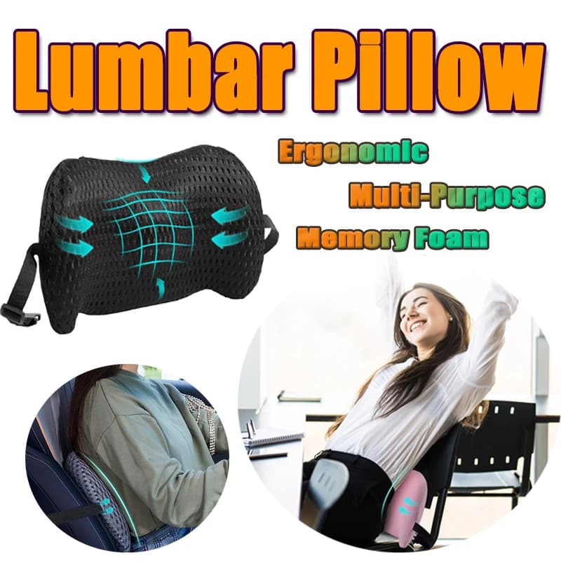 Cuscino lombare in memory foam Cuscino ergonomico per la vita da ufficio Cuscino per auto protegge il dolore lombare Cuscinetti per la schiena per sedia Letto per auto