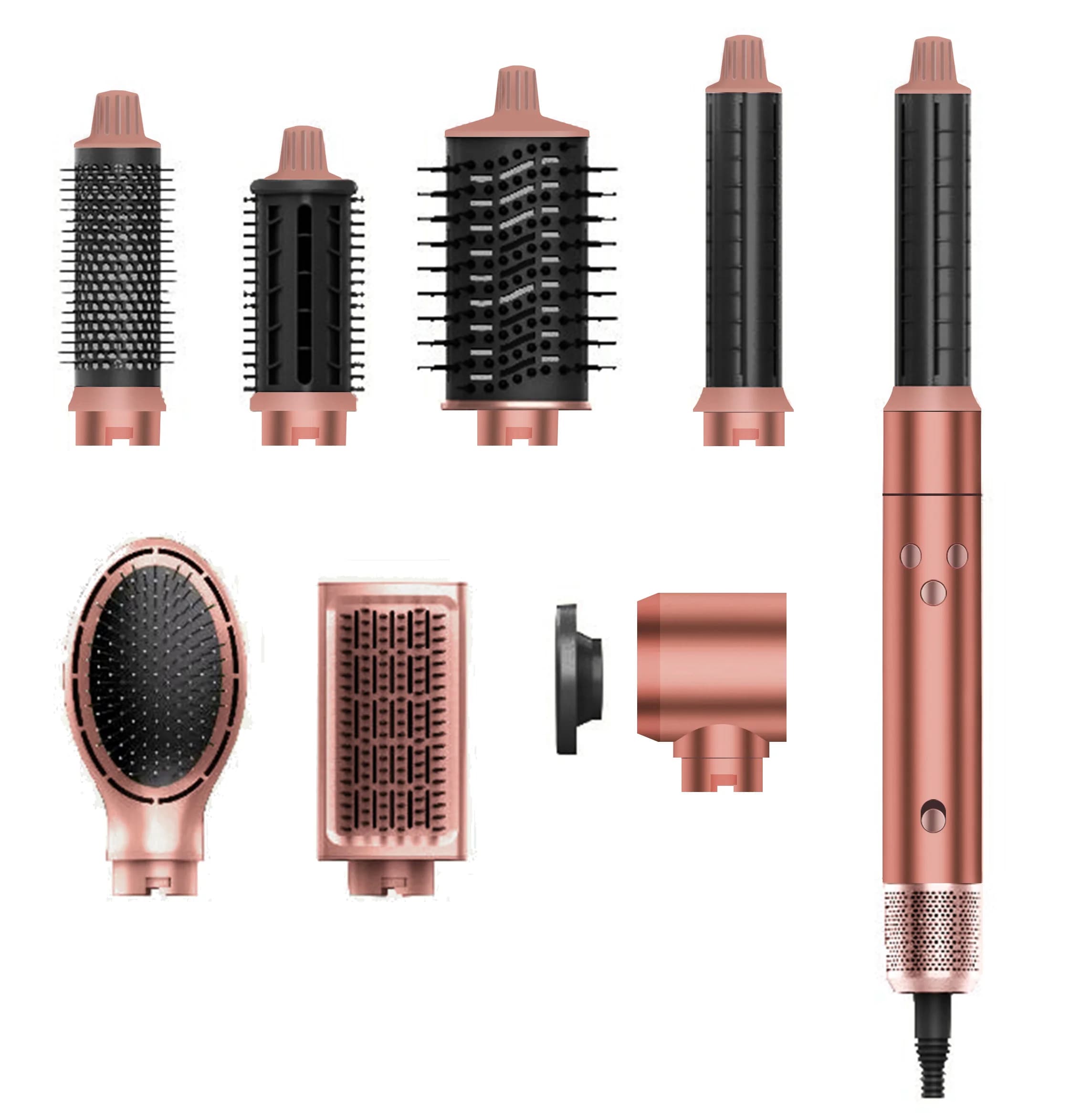 Asciugacapelli Ionico 8-in-1 Multi-Styler Pieghevole con Motore DC Senza Spazzole da 110.000 RPM e Ferro Arricciacapelli
