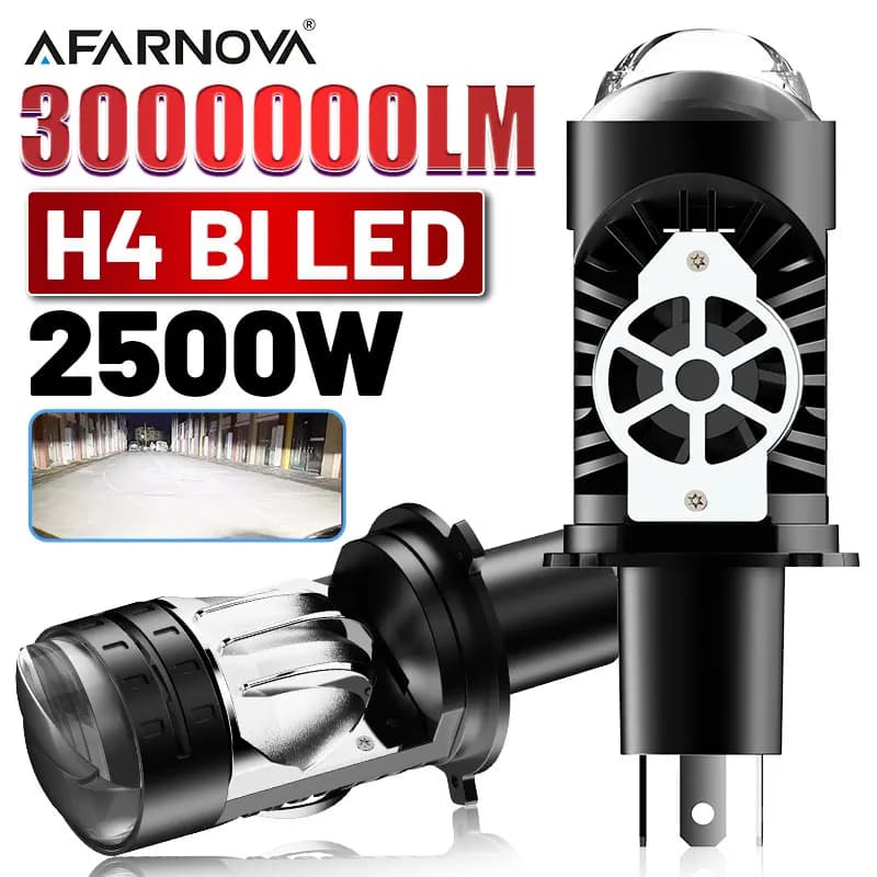 2500W H4 Bi LED Mini Lente per proiettore LHD 3000000LM H4 Lampadine per fari per auto Super luminose 3000K 4300K Canbus 6500K Lampade Turbo bianche