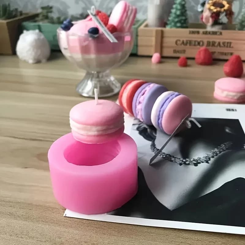 Simulazione fai-da-te Macaron Stampo in silicone Sapone fatto a mano Stampo in silicone liquido Candela profumata Decorazione torta al cioccolato