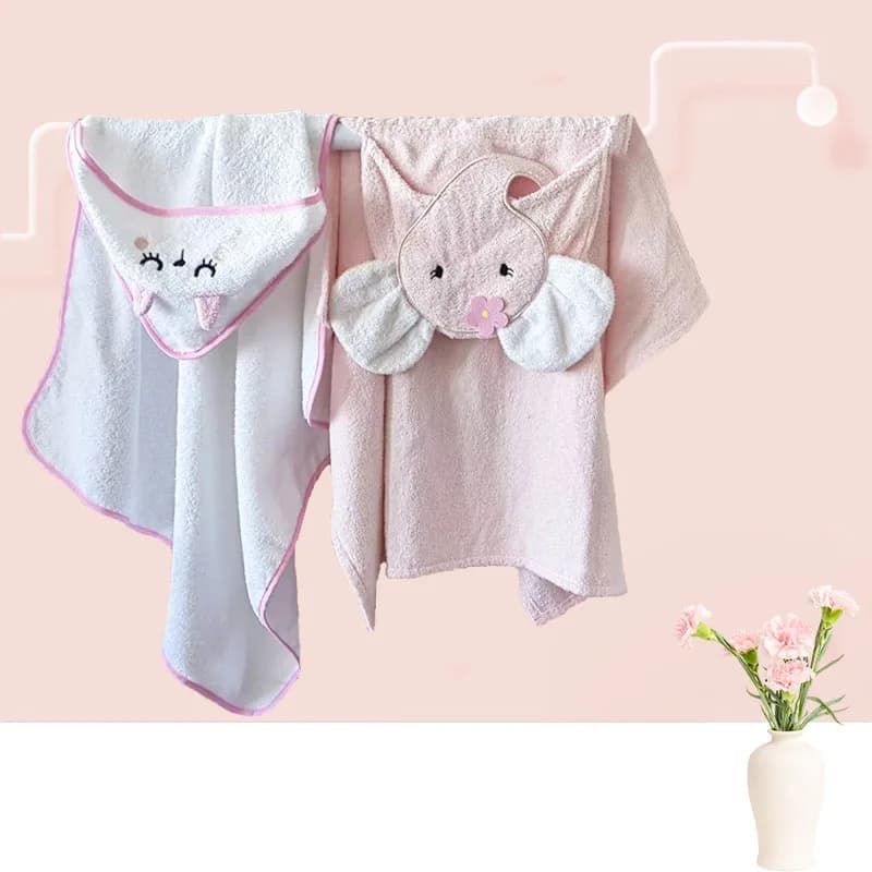 Asciugamano per accappatoio per neonato con animali, classe A, 100% cotone, assorbente, senza spargimento, per ragazzi e ragazze da 0 a 3 anni