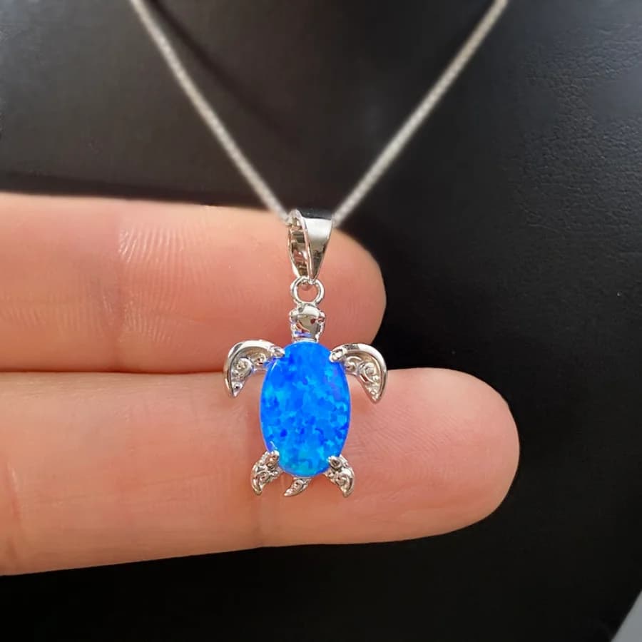 Fashion Blue Turtle Women's Necklace as a Jewelry Gift for Women's Birthdays Festivals Parties Anniversaries aesthetic pendants