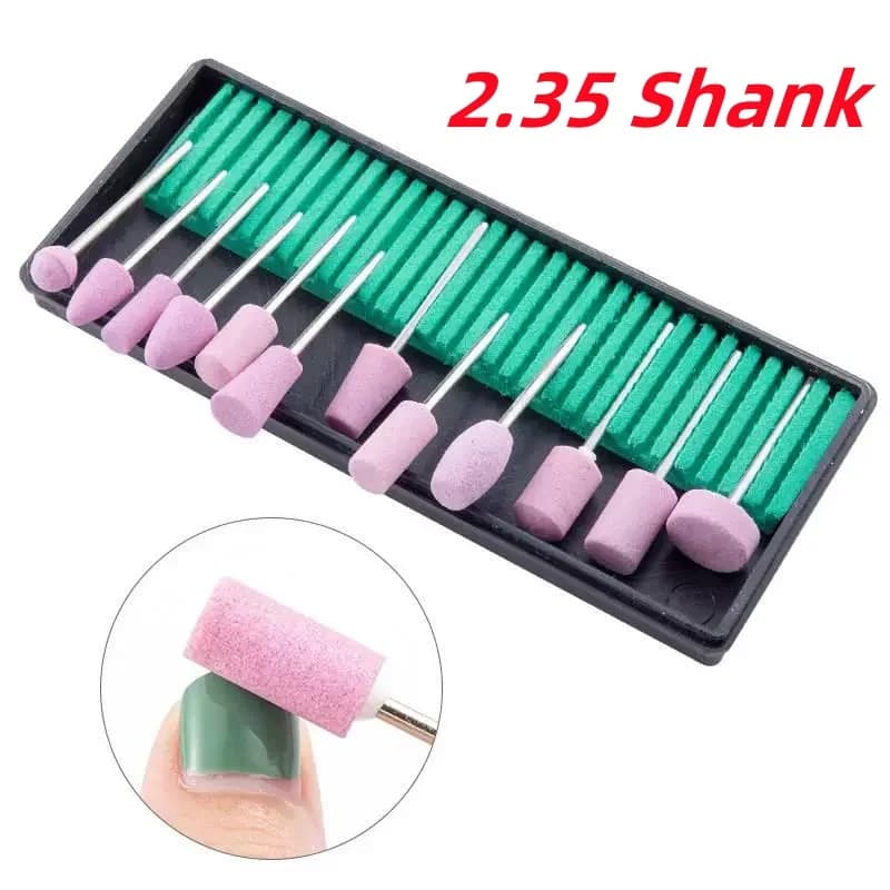 2.35mm Shank Pink Nail Polishing Head Cutters Set Quartz Electric Manicure Drill Bits Pedicure Milling Cutter Files Nail Art