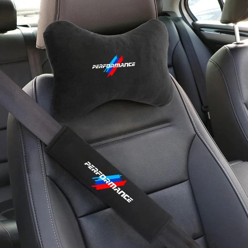 Car Headrest Neck Pillow Seat Belt Shoulder Pad For BMW Performance E46 E39 E60 E90 E30 E36 E87 E53 F15 F16 F20 F30 G20 G30 M