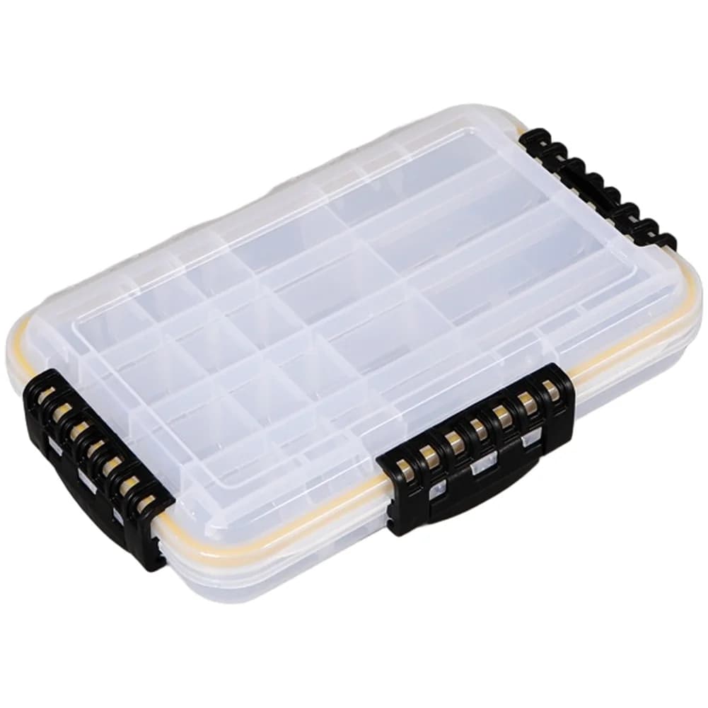 Fishing Tackle Box Waterproof with Removable Partitions for Lures Spacious Organization 35x22x7.5cm Sturdy Hinges