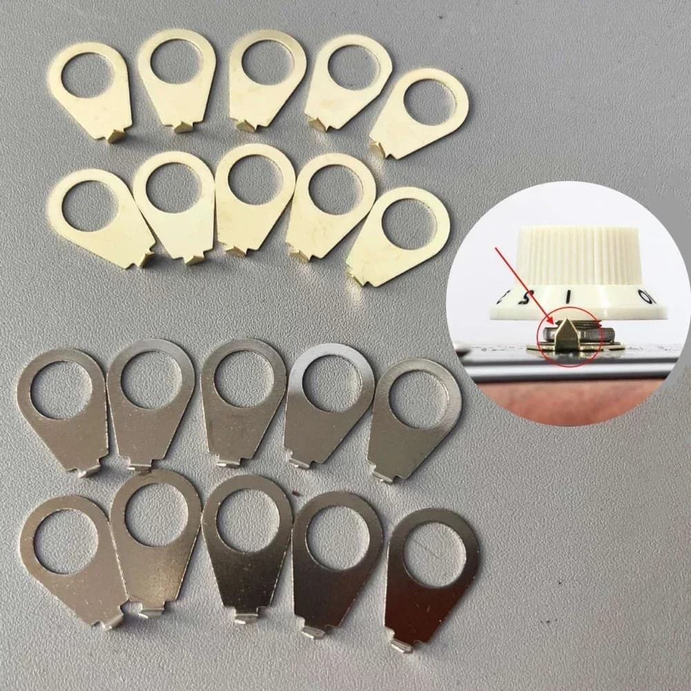 10 pz Manopole Per Chitarra Puntatore Piastra Indicatore Rondelle Per Gibson LP Manopole Per Chitarra Elettrica Puntatore Piastre Parti di Chitarra In Metallo