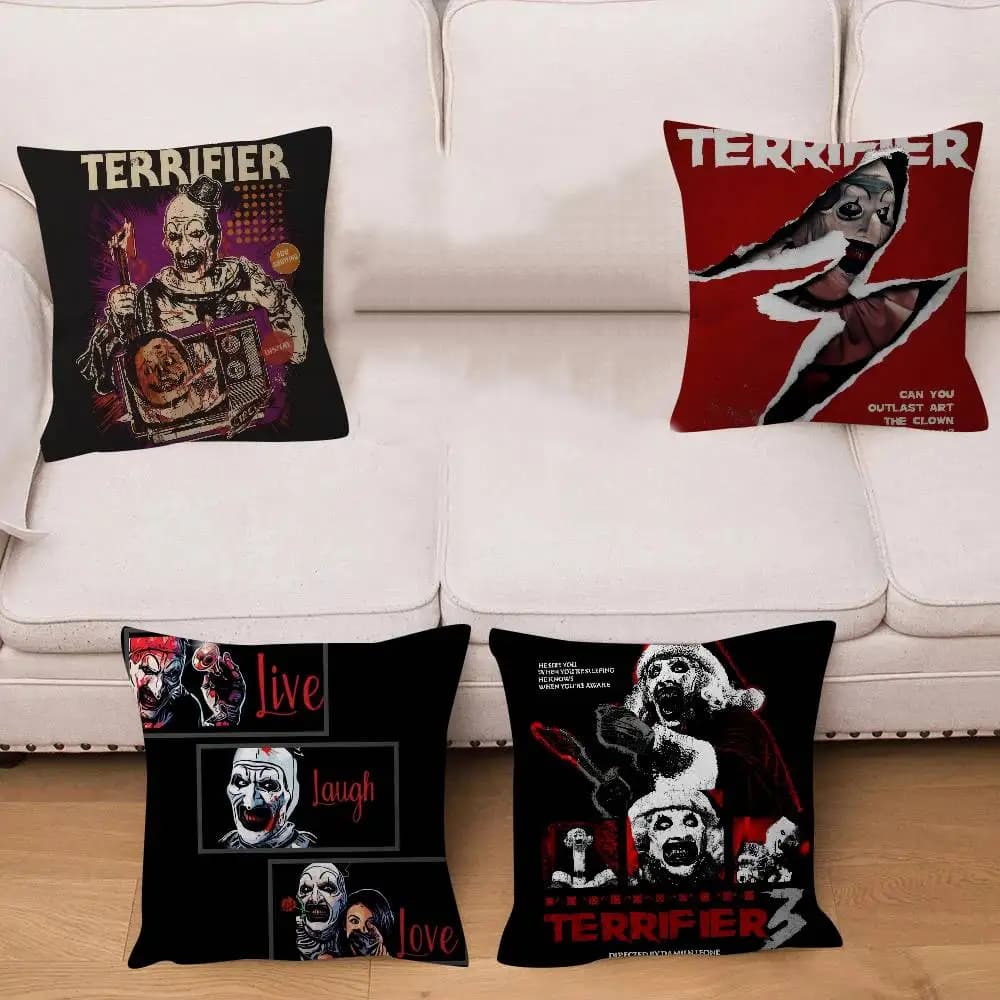 MOVIE T-Terrifiers 2 Anime Federa Decorativa per Cuscini, Decorazione per la Casa, Camera da Letto, Divano, Letto, 45x45