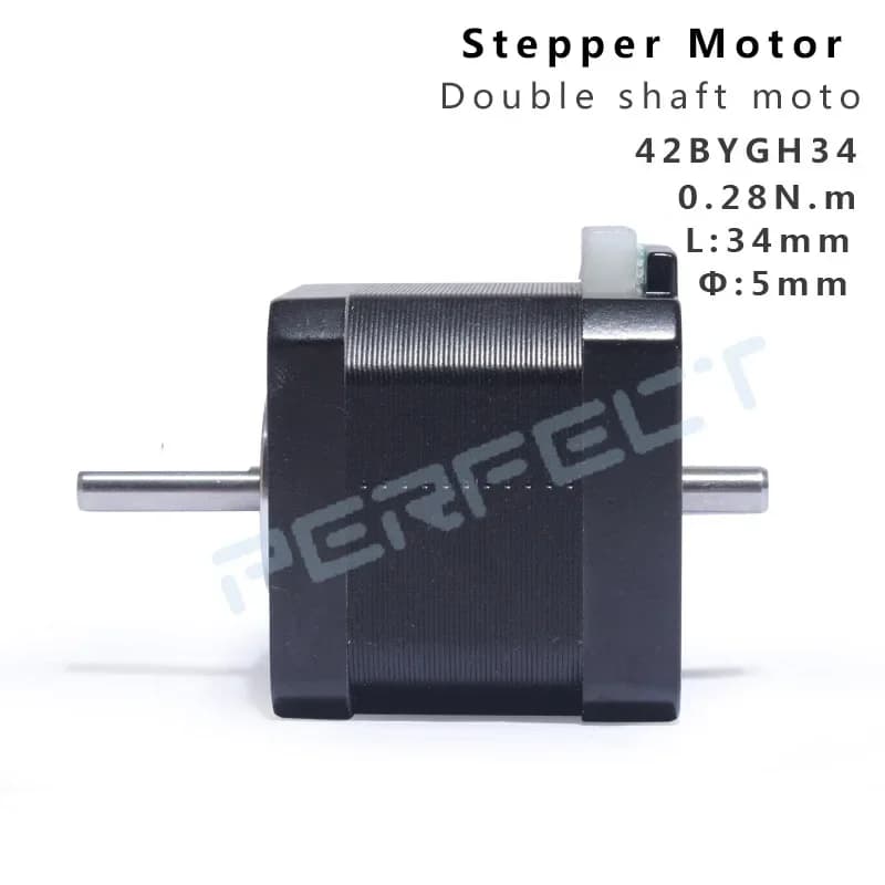 Motore a doppio albero 42BYGH34 Motore passo-passo Nema 17 0.28N 42BYGH 1.A due motori aixs a 4 conduttori per stampante 3D 34MM