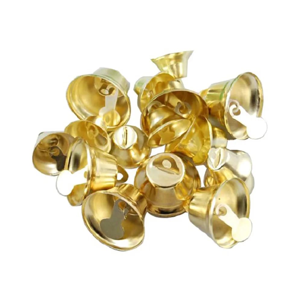 120Pcs 20Mm Christmas Bell Hanging Pendant Gold Mini Bell Ornament for Tree Decor DIY Wind Chime Accessories Festive Gift