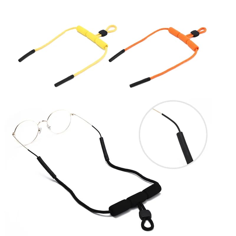 Cinturino galleggiante per occhiali da sole, cordino anti-smarrimento per occhiali da sport acquatici con galleggiante in schiuma per nuoto, immersioni, catena antiscivolo per occhiali