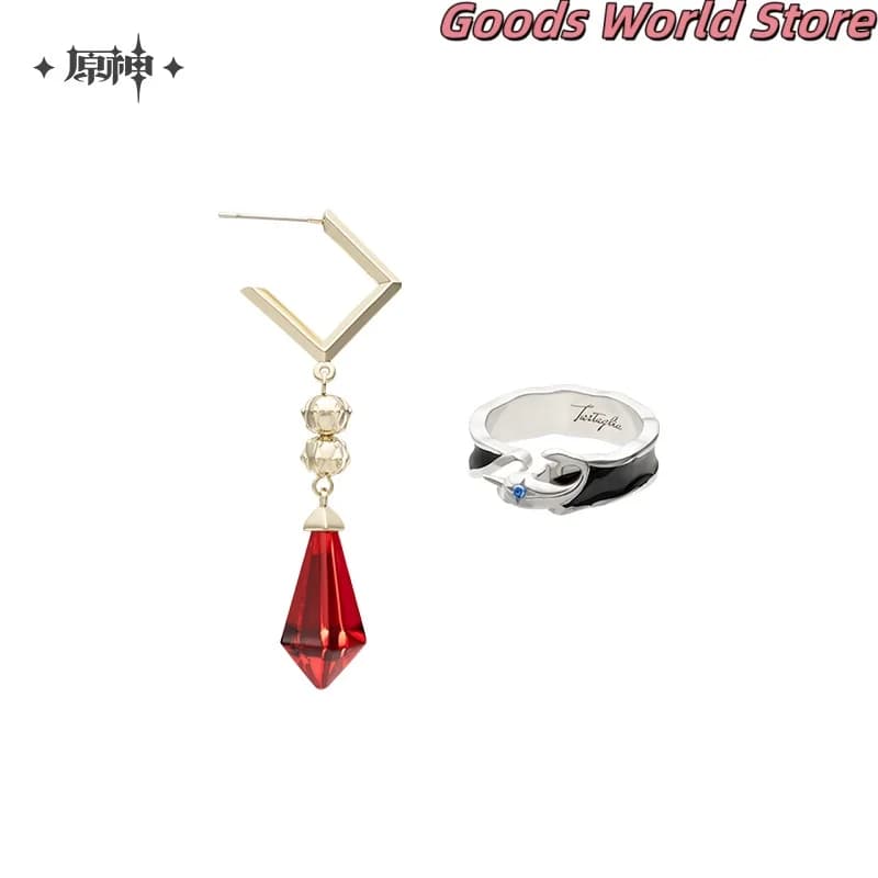 Available Ring Tartaglia Ear Pendant Acrylic Targa Genshin Impact Folder Cosplay Costume Soul Halloween Gift