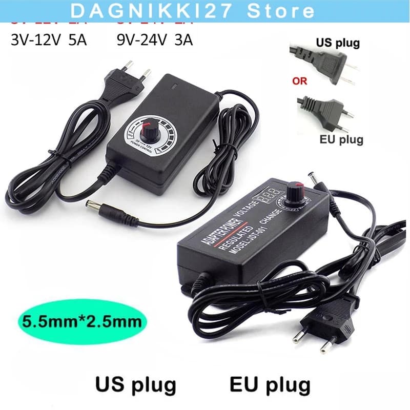 AC100-220V a DC 3V-12V 3V-24V 9V-24V 2A 3A 5A adattatore di alimentazione Spina di alimentazione regolabile Adattatore driver LED luce di striscia led V27