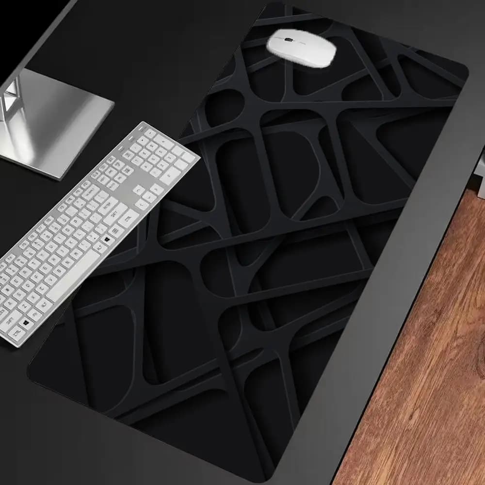 Tappetino per mouse Black Vein Flow, tappetino per eSports a grandezza naturale con base antiscivolo, ideale per tastiere meccaniche e gaming intensivo