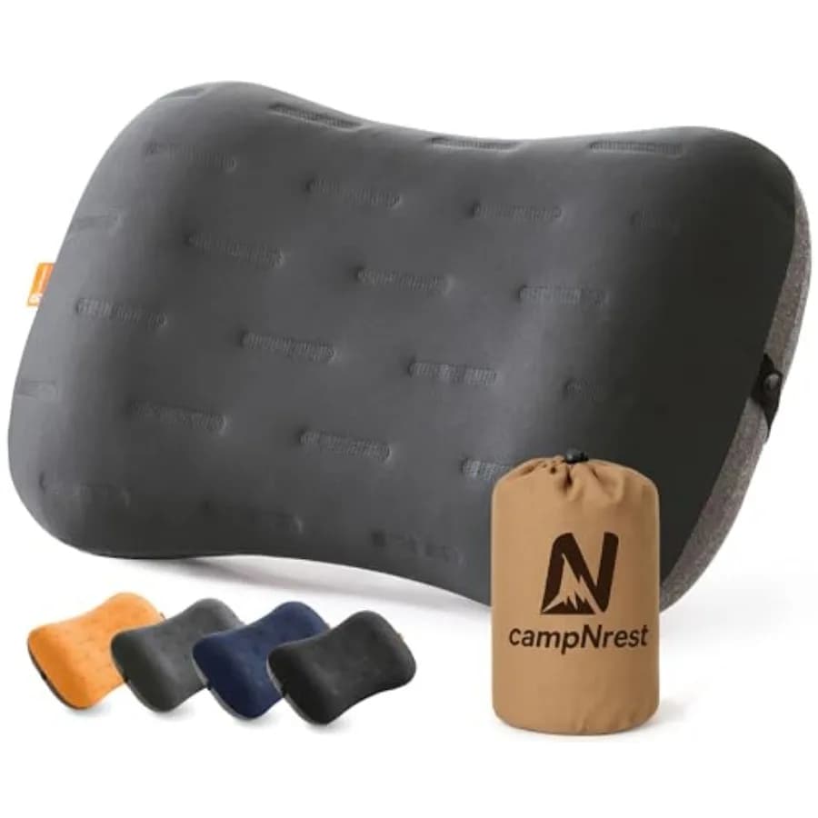 Cuscino Gonfiabile da Campeggio - Cuscino ad Aria Ultraleggero e Compatto per Viaggi, Escursionismo e Backpacking - Supporto Ergonomico per Collo e Zona Lombare