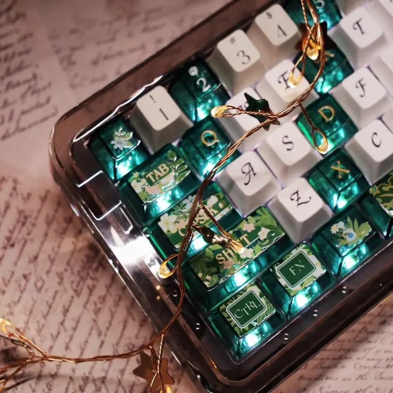 Keycaps Spring Hymn FC con Sublimazione ad Alta Temperatura, Compatibili con Tastiere Meccaniche DIY 60/61/68/75/87/99/104