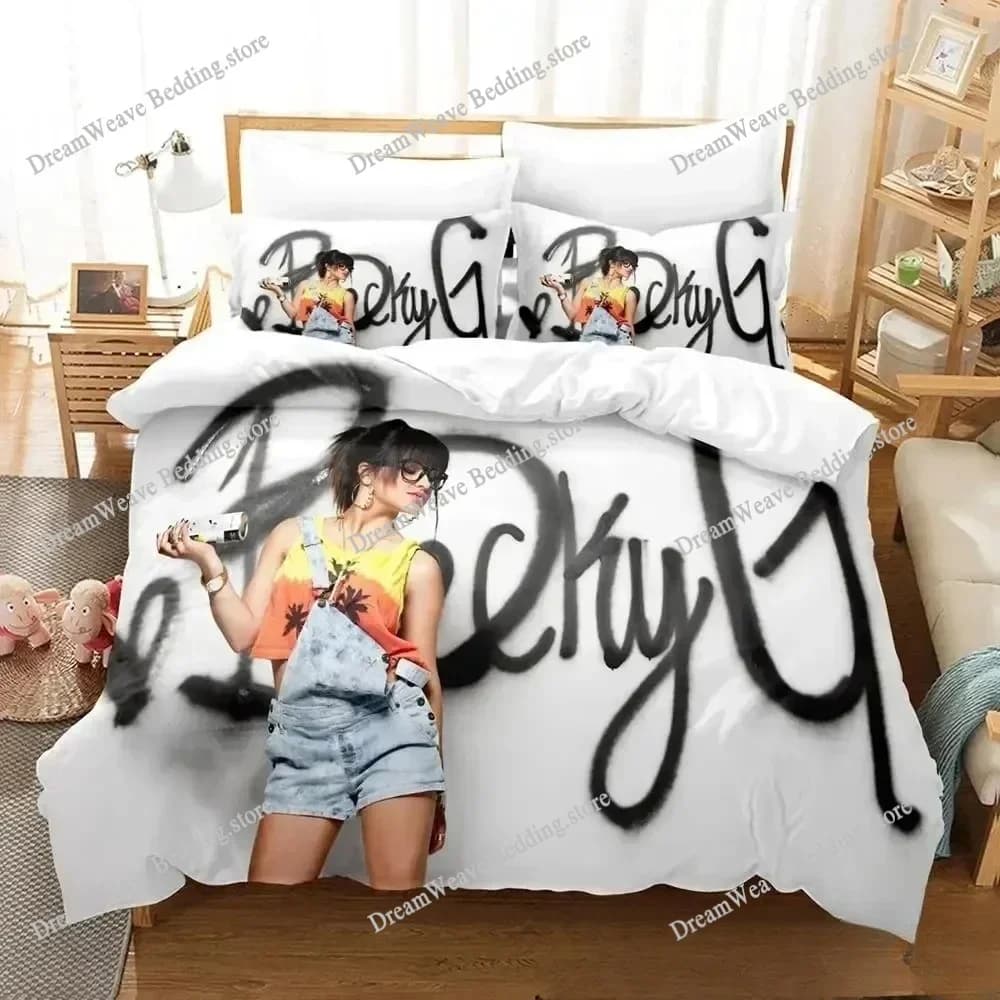 Set di Biancheria da Letto con Stampa 3D della Cantante B-Becky G, Copripiumino e Federe per Ragazzi e Ragazze, Misure Twin, Queen, King, Tessili per la Casa