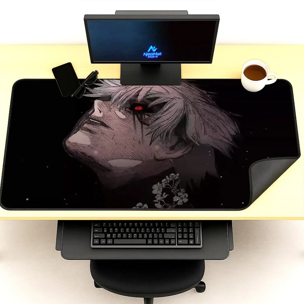 Ken Kaneki Anime Rug Gaming Desk Mat 1200x600 Pc Carpets Mousepad Xxl Desktop Accessories Table Mats 180x60cm Computer Pad Large