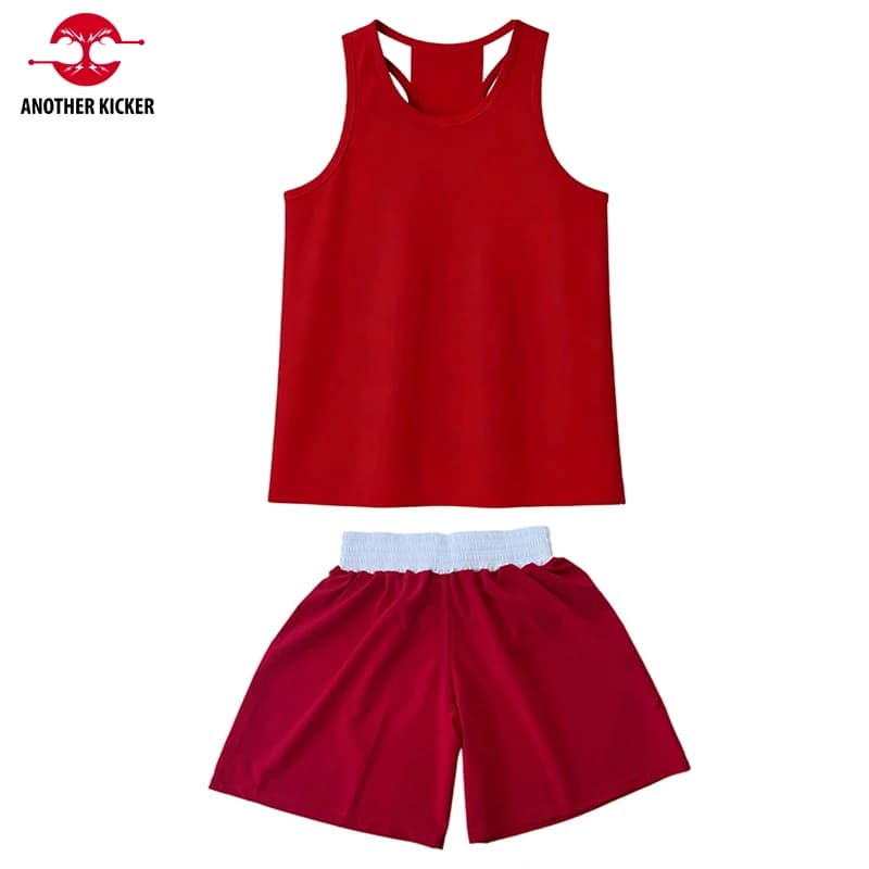 Boxing Shorts and Tank Top Muay Thai Shorts Sanda Wushu Boxing Uniform Fitness Sports Boxer Athletic Fight BJJ MMA Training Suit