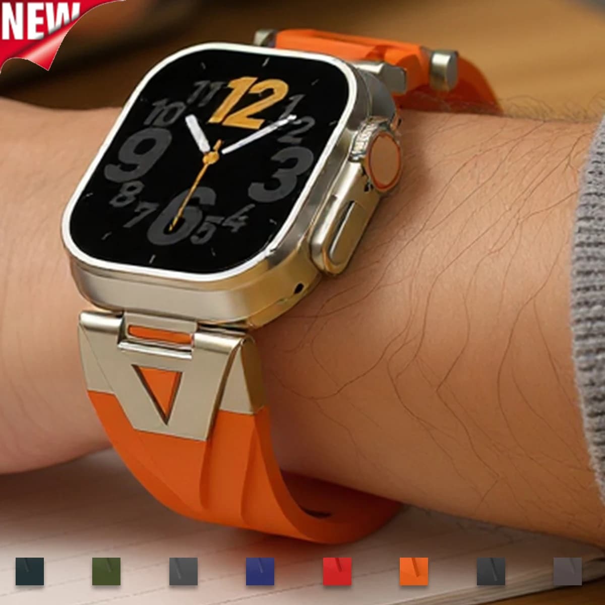 Per Apple Watch Band cinturino in silicone per iWatch serie Ultra2 10 9 8 7 SE 6 5 4 3 2 1 adattatore in metallo cinturino sportivo dal design accattivante di lusso