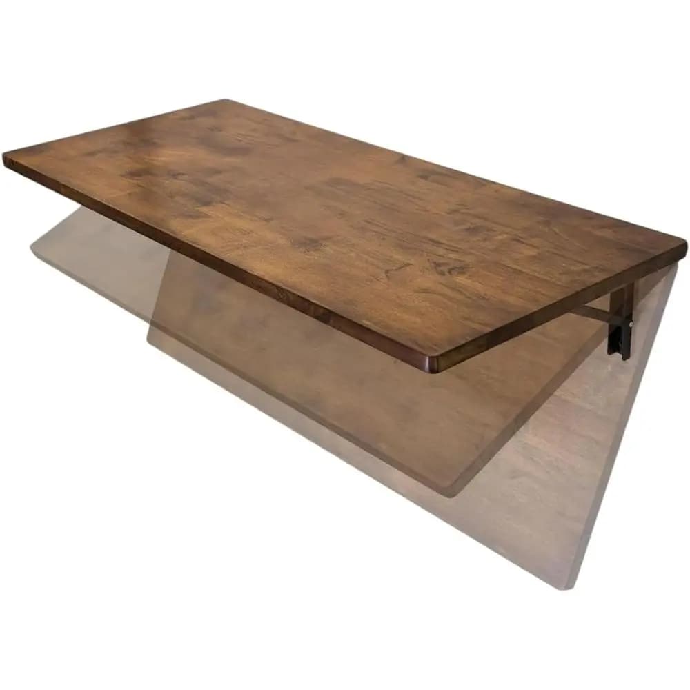 Tavolo da parete Oldaway, scrivania pieghevole in legno massello, 40" x 18", staffe in acciaio nero