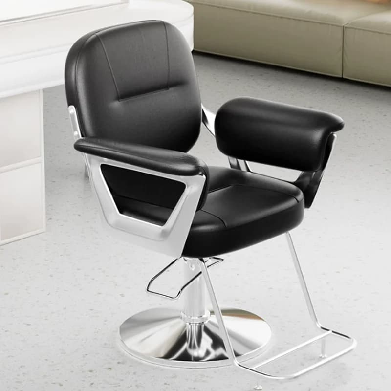 Poltrona da Barbiere di Lusso Universale Moderna Nordica con Poggiapiedi, Elegante Sedia da Parrucchiere per Salone Specializzato