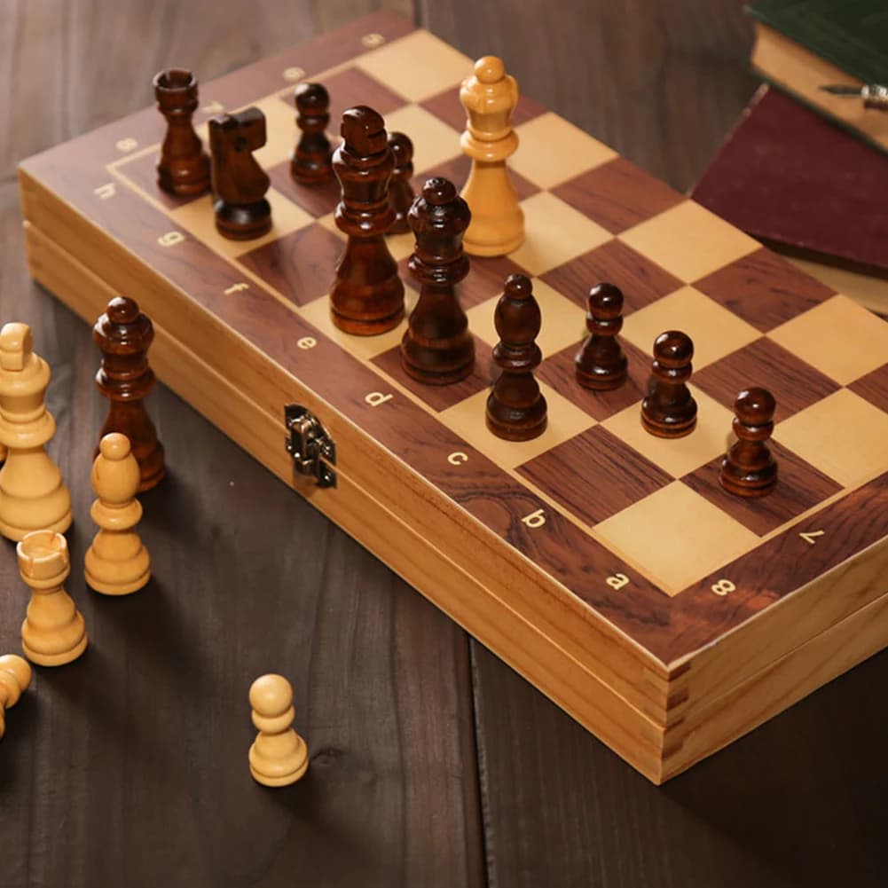 29x29cm Large Chessboard Developing Strategic Thinking 3 in 1 Chess Chekers Backgammon No Wood Board Game for Boys Girls