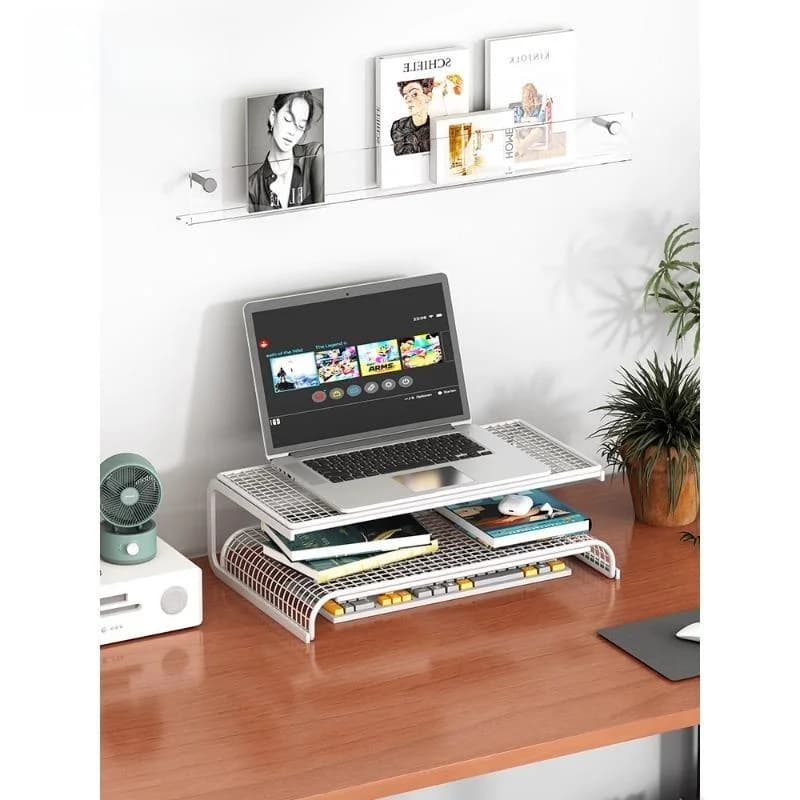Supporto per Laptop da Scrivania, Raffreddamento per Gaming, Supporto per BBQ, Design Sospeso, Mensola in Metallo a Forma di H