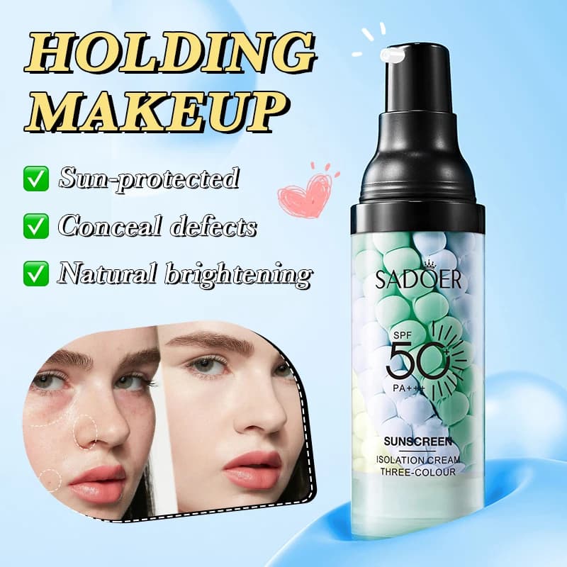 Primer for face makeup Tricolor cream Color insulation Background for waterproof makeup Basic cream for natural makeup 40g