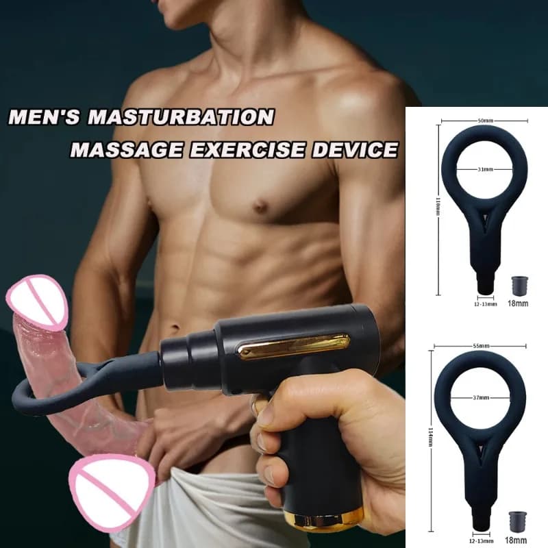 Vibrant masturbation ring for man silicone penis – Training and relaxation tool with gun head for massage | Male pleasure enhancer
