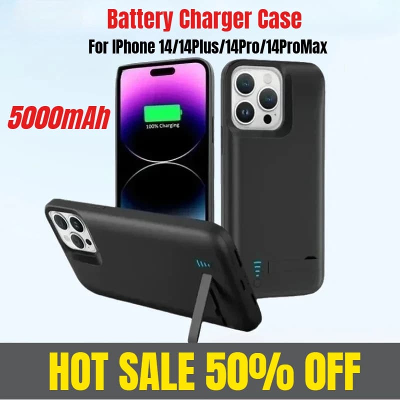 Custodia per caricabatteria da 5000 mAh per iPhone 14/14Plus/14Pro/14ProMax Custodia di ricarica