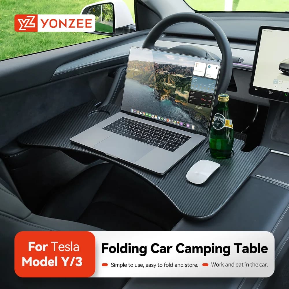 YZ Per Tesla Modello 3 Highlan Modle YXS 2018-2024 Volante Vassoio per laptop Scrivania da viaggio Tavolo da ufficio portatile Accessori per auto