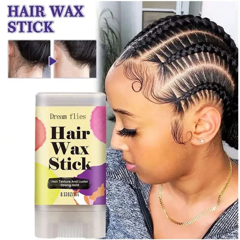15g bastone di cera per capelli portatile cera per lo Styling dei capelli bastone per modellare i capelli cera per capelli Non grassa con 3 pezzi di spazzola per bordi per capelli ricci