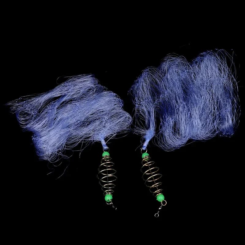 4 Pz/lotto Durevole Pesce Esca Netto di Nylon Pieghevole Rete Da Pesca A Molla Con Perline Luminose Rete Per La Pesca Notturna Shoalo Cast Reti