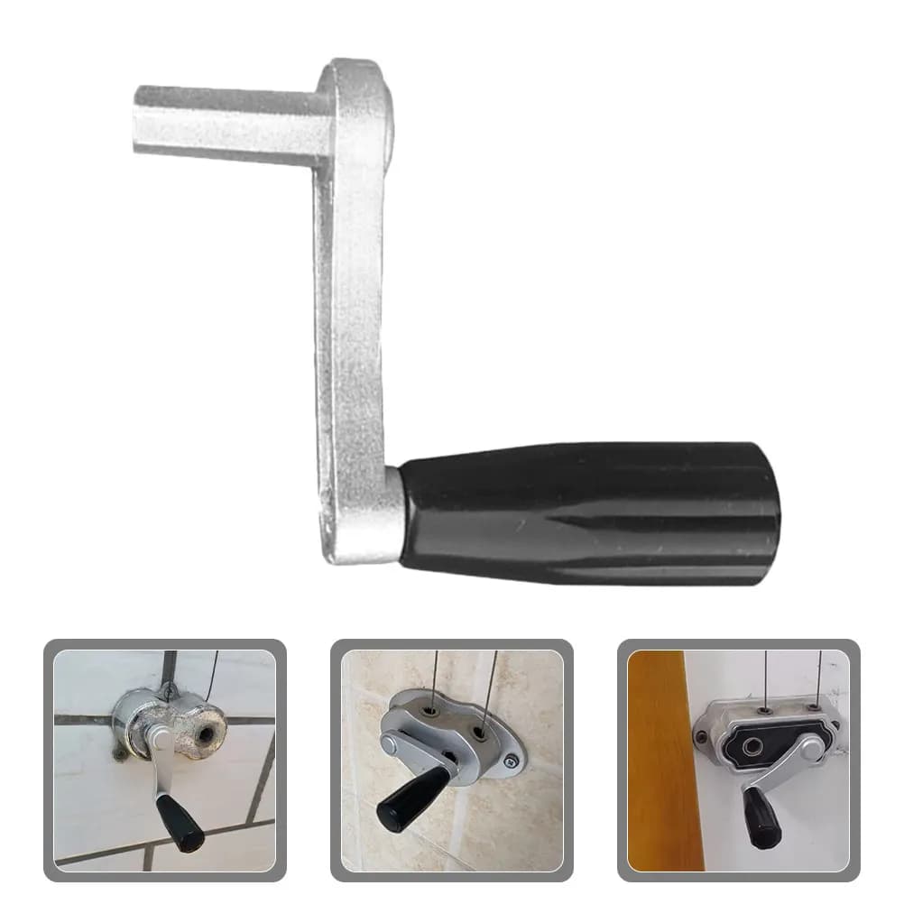 Manovella Manuale per Stendibiancheria da Interno/Esterno, Sistema di Asciugatura per Balcone, Gancio in Metallo per Carichi Pesanti
