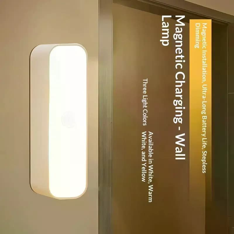USB Rechargeable LED Night Lamp, Three Colors, Magnetic, for Wardrobe, Room, Kitchen, Desk