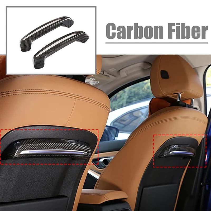 Real Carbon Fiber Car Seat Back Decorations Frame Protection Panel Trim Cover Car For BMW 3 Series G20 G28 2020-2022 Accessories