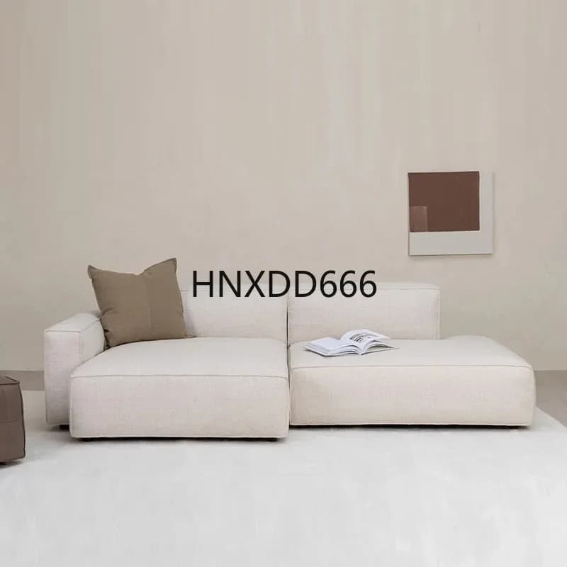 Straight row single armrest living room cloth sofa small apartment tofu block module combination