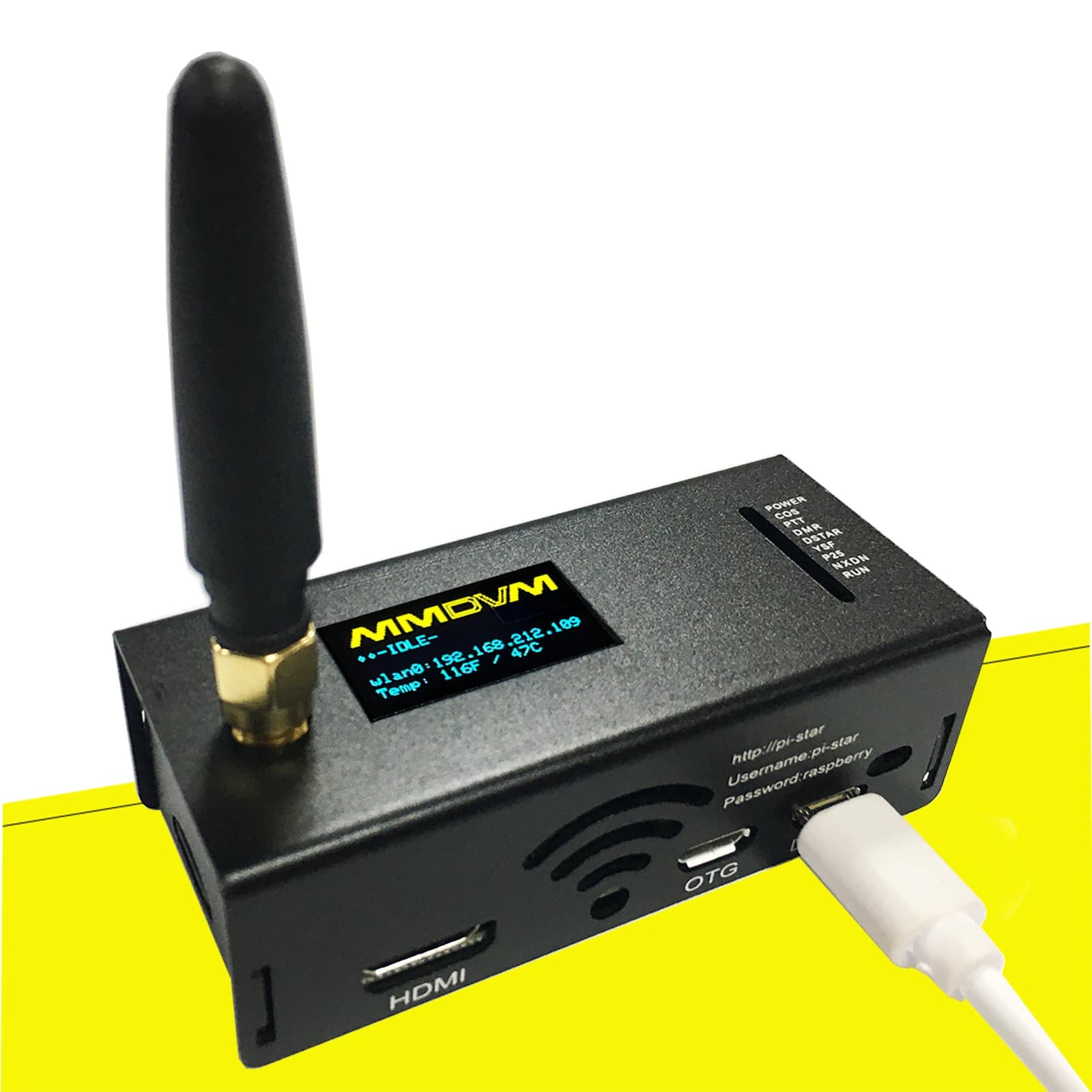 2025 Aggiornato 4.2 MMDVM DMR Dstar YSF Hotspot Spot Radio WiFi Modem vocale digitale Raspberry P Zero W Schermo a due colori Pi-Star