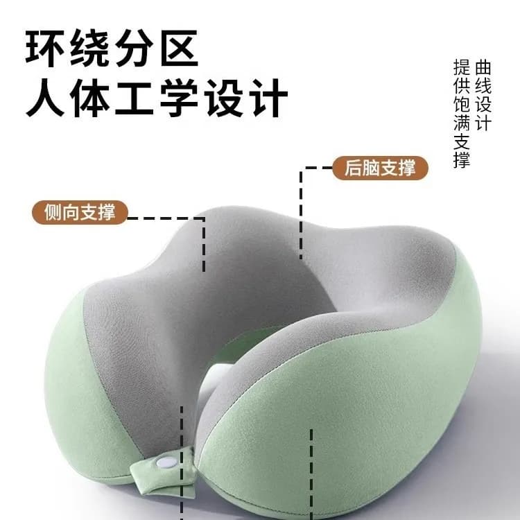 Cuscino a forma di U in memory foam, cuscino da viaggio per il collo, cuscino per dormire in aereo, cuscino portatile a forma di U