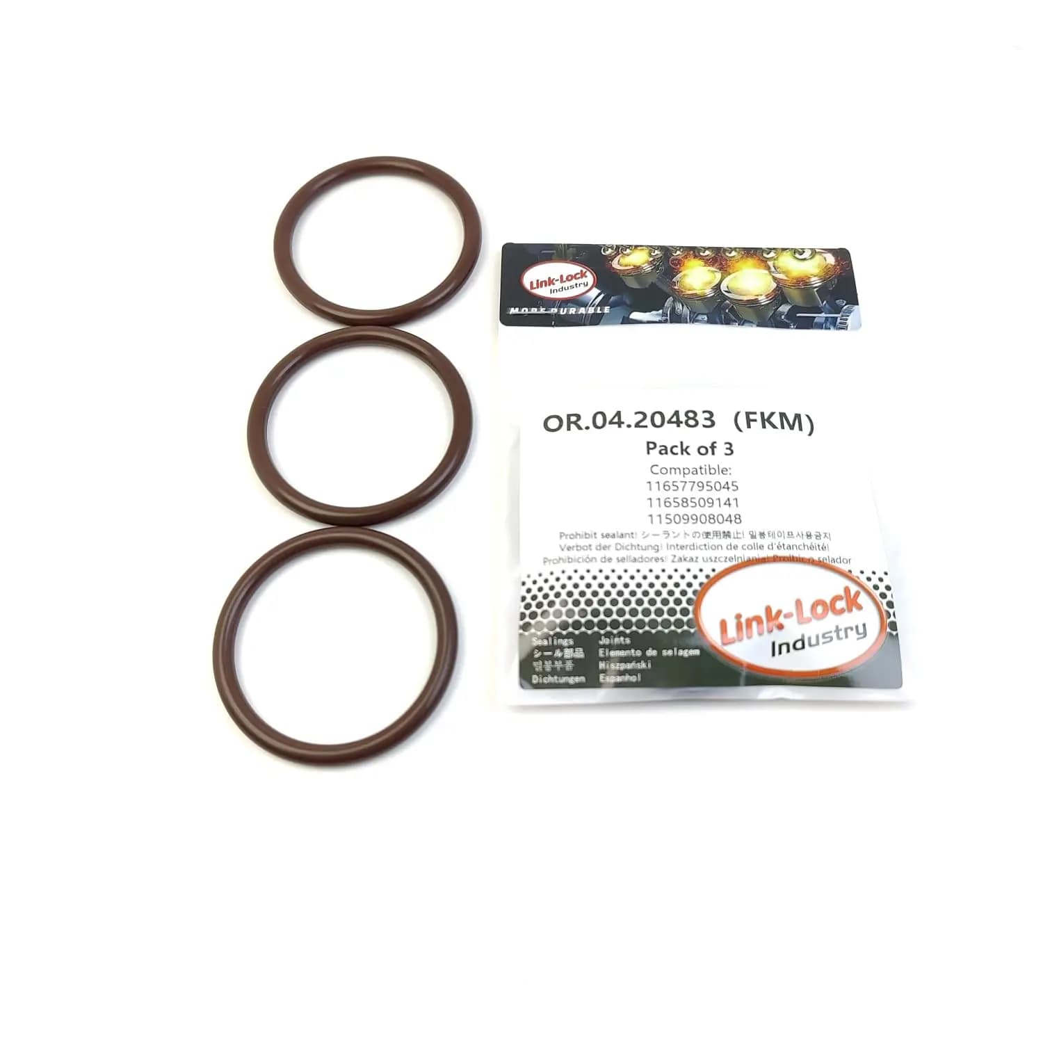 Kit O-Ring di tenuta LINK-LOCK 3PCS OR.04.20483 FKM Viton per guida gonfiabile / AGR 11657795045 11658509141 11509908048 per BMW-M5