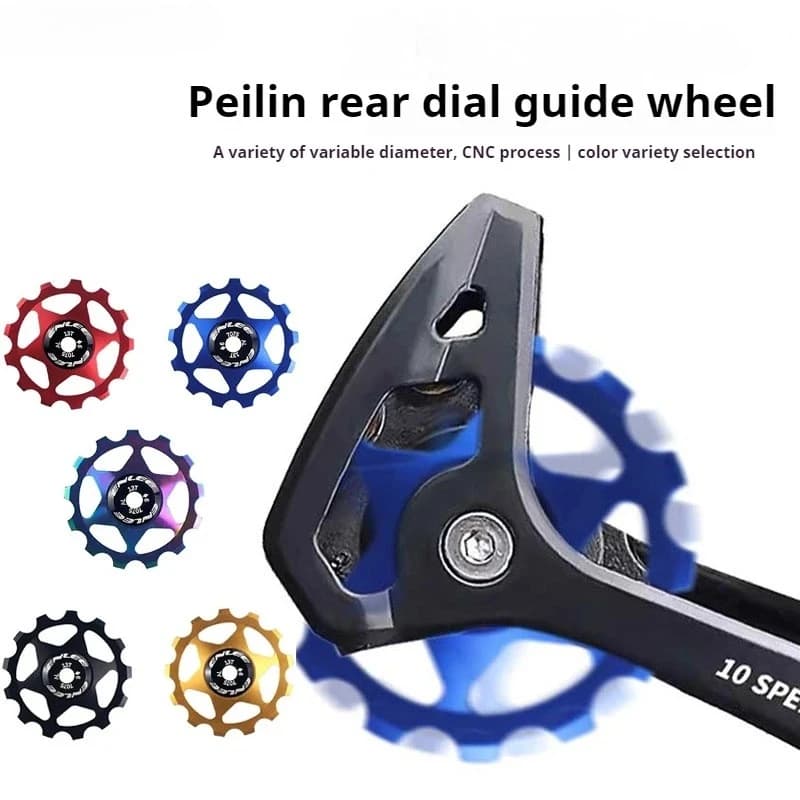 Rullo Guida Bici MTB/Bici da Strada 11T 13T, Rullo Guida Posteriore in Acciaio con Cuscinetti, Accessori Trasmissione Universali