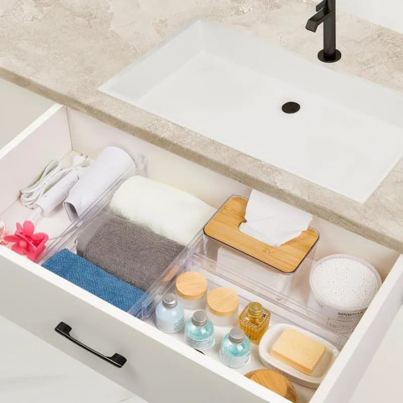 【FITTING】Dresser Drawer Organizer Separators Plastic Adjustable 10-Pack For Flatware, Utensils, Cosmetics, Underwear Office Supp
