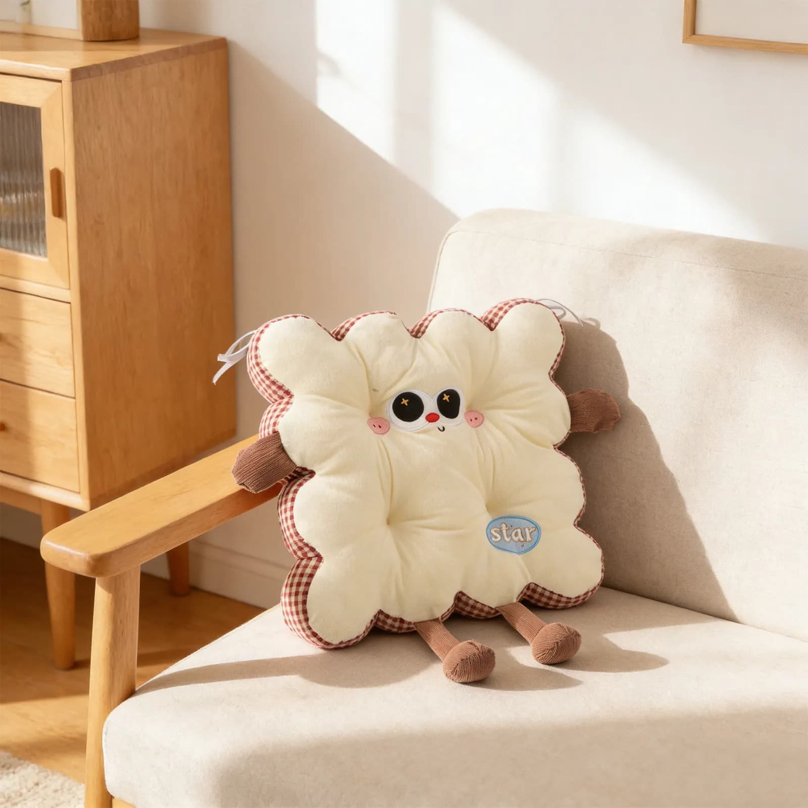 Cuscino a Forma di Biscotto, Morbido con Nucleo Elastico, Base Antiscivolo, per Sedia, Divano, Soggiorno, Camera da Letto, Gaming
