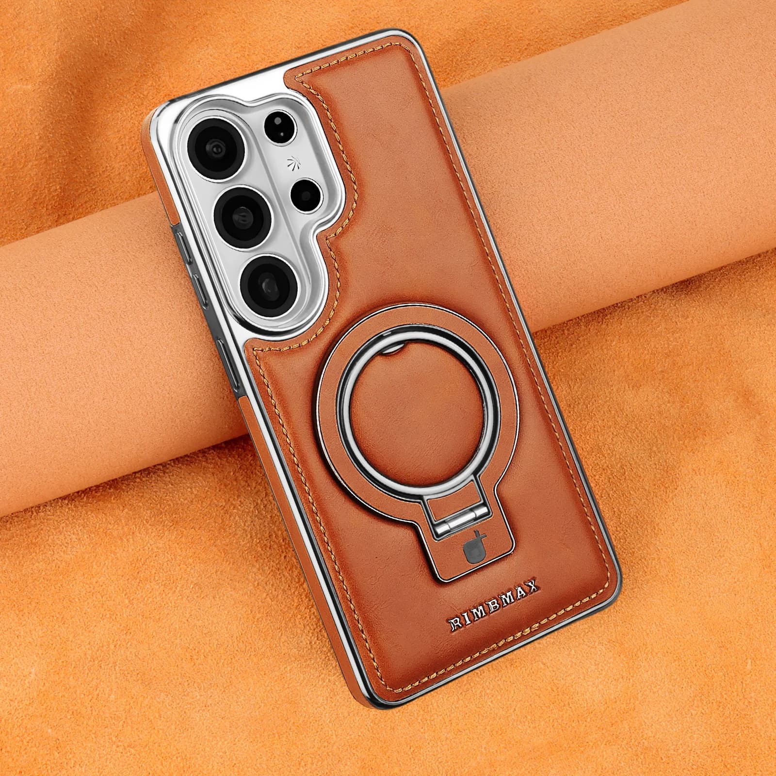 Luxury Business Magnetic Kickstand Case for Samsung S26 Ultra S25 S24 Plus Lens Protection Comfortable Grip Shockproof Cover