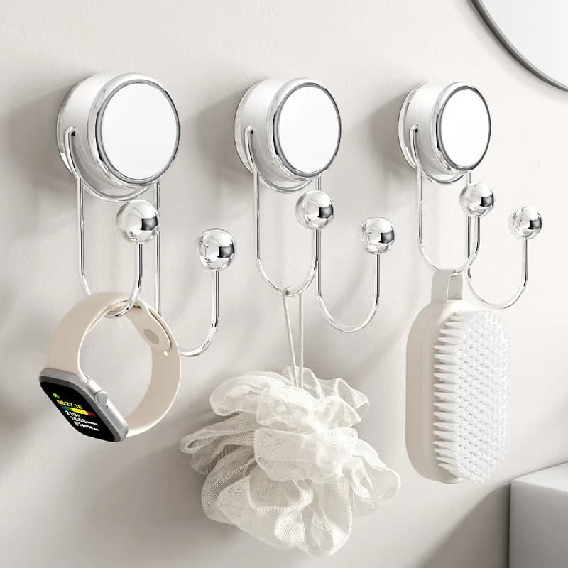 Ganci a ventosa multifunzione Nessuna punzonatura Ganci da parete per appendere vestiti Cappello Asciugamano Forte carico Ganci da cucina per bagno