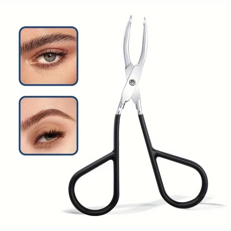 Clip per pinzetta per sopracciglia a forma di forbici con manico a forbice facile, pinzetta con manico a forbice per rimozione peli delle sopracciglia, uomo donna