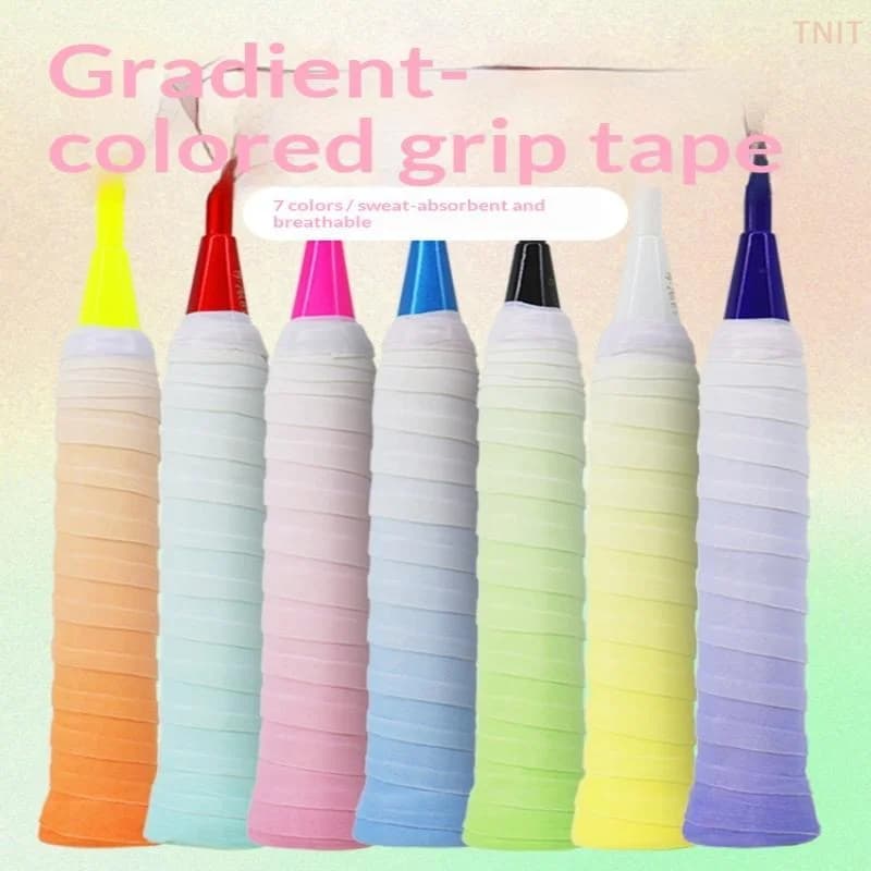 Gradient Color Sport Overgrip Tape Tennis Overgrip Sweatband Badminton Racket Grip Sweat Band Padel Shock Absorption Grip Tape