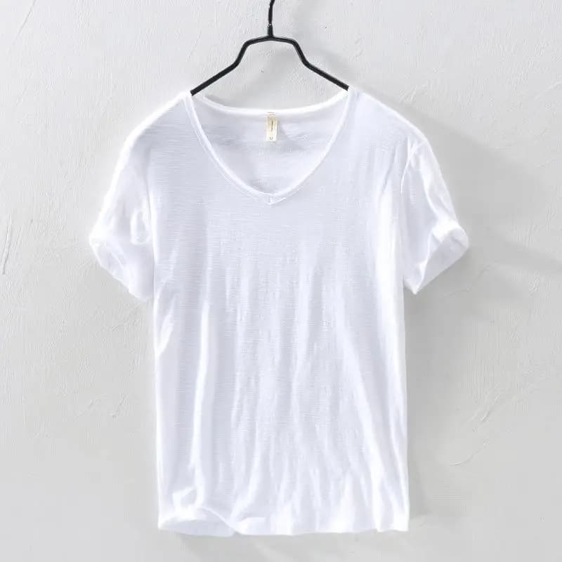 Men's Slim Fit Breathable Casual T-Shirt Simple Button Short Sleeve Nine Points Henry Collar Style Youth Fashion Autumn 2025