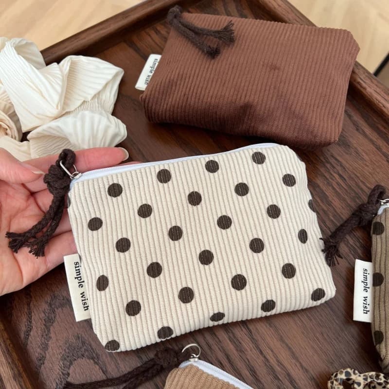 Women Mini Makeup Bag Zipper Small Pouch Retro Cosmetic Organizer Storage Bag Coin Purse